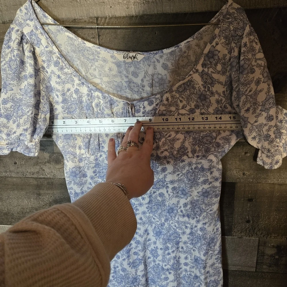 Light Blue Floral Midi Dress